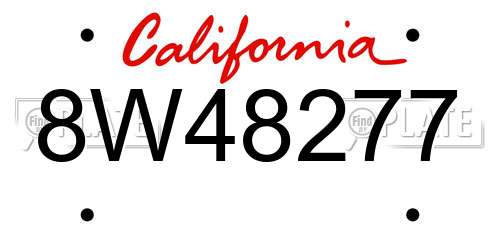 8W48277 California License Plate