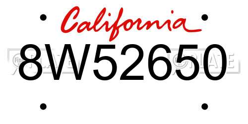 8W52650 California License Plate