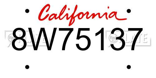 8W75137 California License Plate