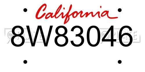 8W83046 California License Plate