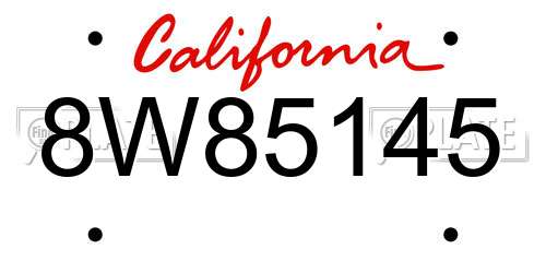 8W85145 California License Plate