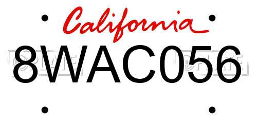 8WAC056 California License Plate