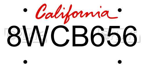 8WCB656 California License Plate