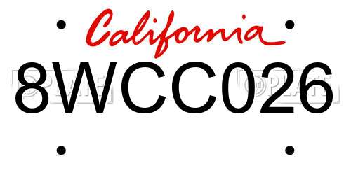 8WCC026 California License Plate