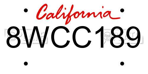 8WCC189 California License Plate