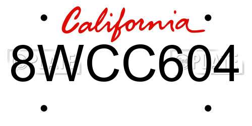 8WCC604 California License Plate