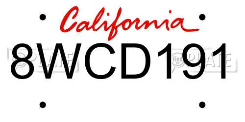 8WCD191 California License Plate