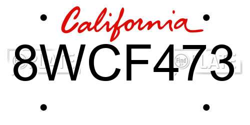 8WCF473 California License Plate