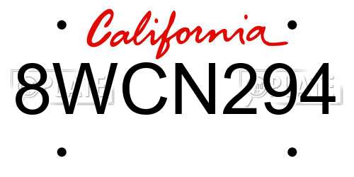 8WCN294 California License Plate