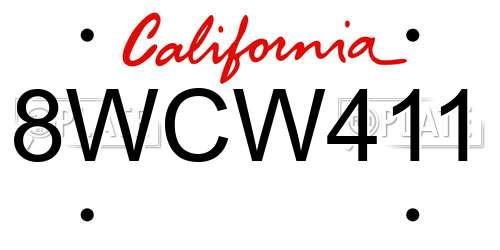 8WCW411 California License Plate