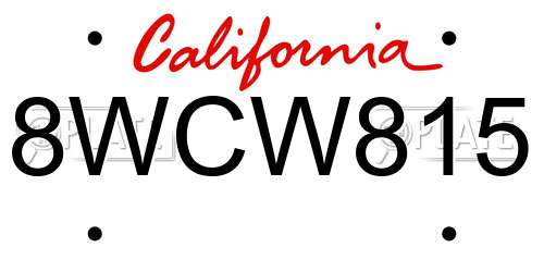 8WCW815 California License Plate