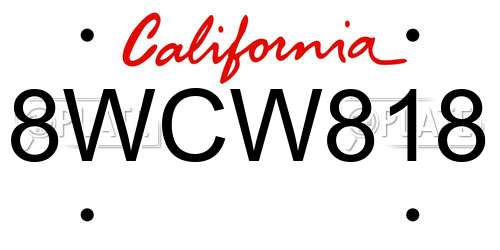 8WCW818 California License Plate