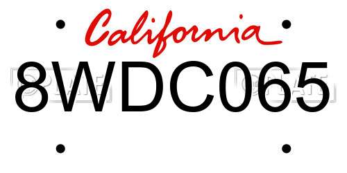 8WDC065 California License Plate