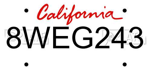 8WEG243 California License Plate
