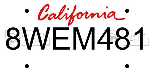 8WEM481 California License Plate