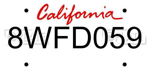 8WFD059 California License Plate