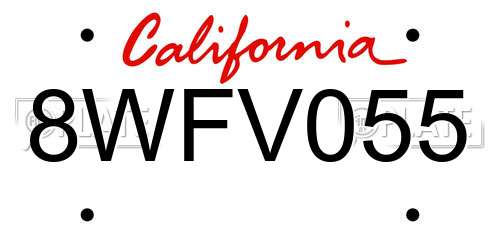 8WFV055 California License Plate