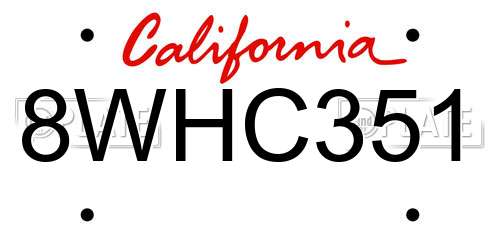 8WHC351 California License Plate