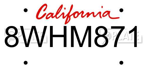 8WHM871 California License Plate