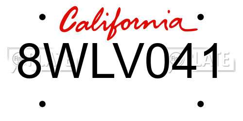 8WLV041 California License Plate