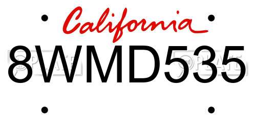 8WMD535 California License Plate
