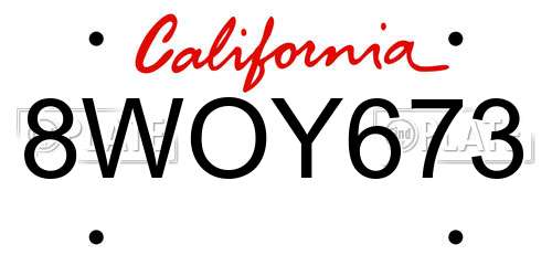 8WOY673 California License Plate