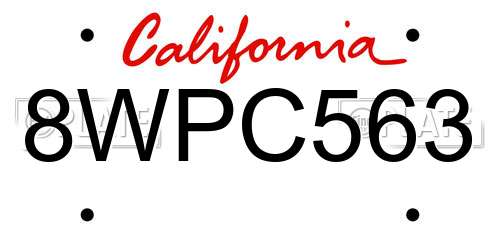 8WPC563 California License Plate