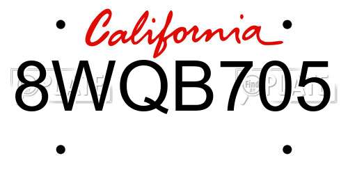 8WQB705 license plate in CA state