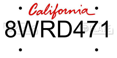 8WRD471 California License Plate