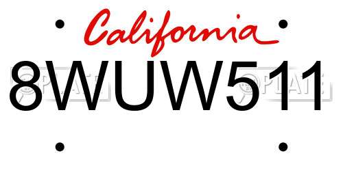 8WUW511 California License Plate