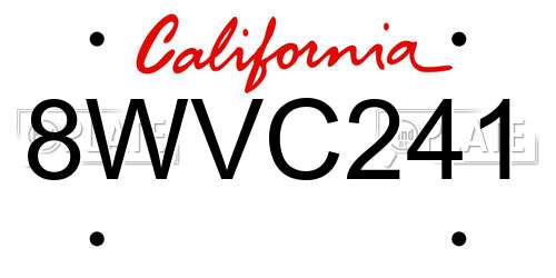 8WVC241 California License Plate