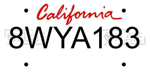 8WYA183 California License Plate