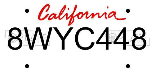 8WYC448 California License Plate