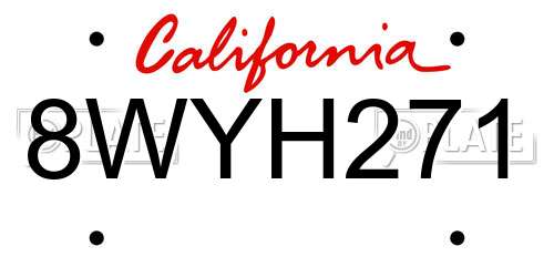 8WYH271 California License Plate