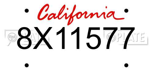 8X11577 California License Plate