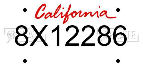 8X12286 California License Plate