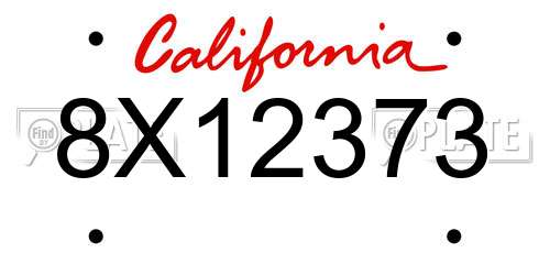 8X12373 California License Plate