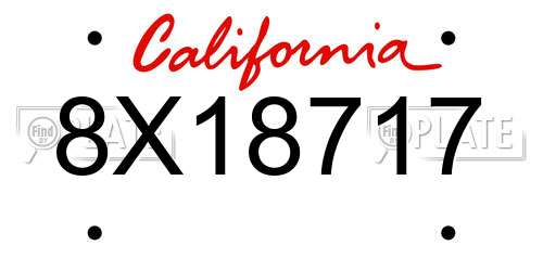 8X18717 California License Plate