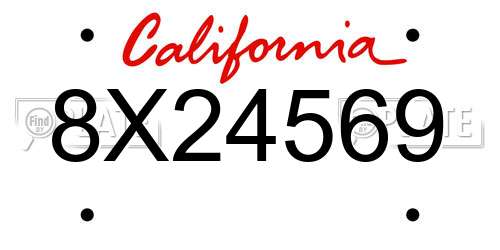 8X24569 California License Plate