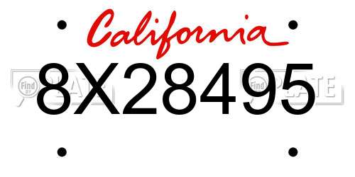8X28495 California License Plate