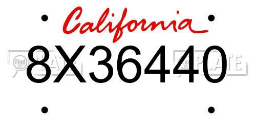 8X36440 California License Plate