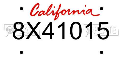 8X41015 California License Plate