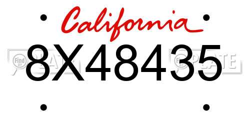 8X48435 California License Plate