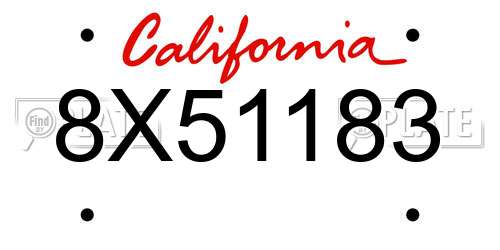 8X51183 California License Plate