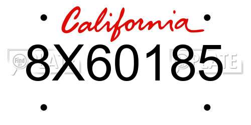 8X60185 California License Plate
