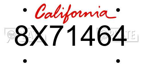 8X71464 California License Plate