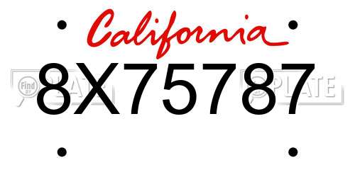 8X75787 California License Plate