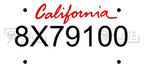 8X79100 California License Plate