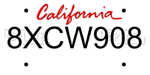 8XCW908 California License Plate