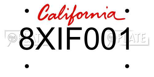 8XIF001 California License Plate